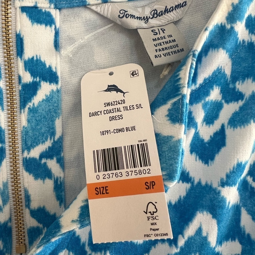 Tommy Bahama NWT Darcy Coastal Tiles Sleeveless Dress in Como Blue, size S - Picture 7 of 14